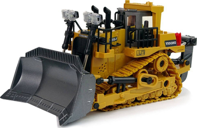 Lodër bulldozer me telekomandë R/C 2.4 GHz për kalamoj, e verdhë