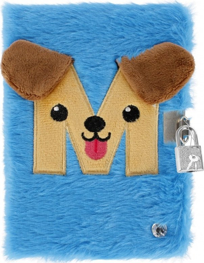 Ditari me bllokim STARPAK Plush M, me çelës, blu me ndriçim