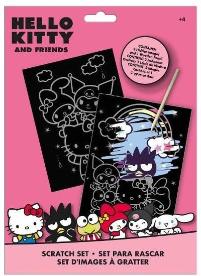 Едукативна игра Kids Licensing Scratch and Reveal Hello Kitty and Friends, изгреби и откриј, повеќебојна
