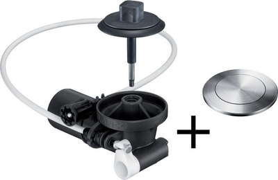Set shkarkimi lavamani Blanco PushControl InFino, komplet zëvendësues, çelik inox, argjendtë
