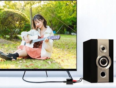 Konvertues audio Mozos VICTOR-2, Toslink/SPDIF në 2x RCA, me adaptor, i zi