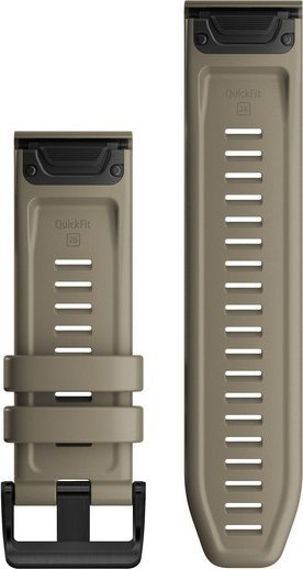 Rrip ore Garmin QuickFit 26, silikon, 26mm, rërë me kapëse të zezë