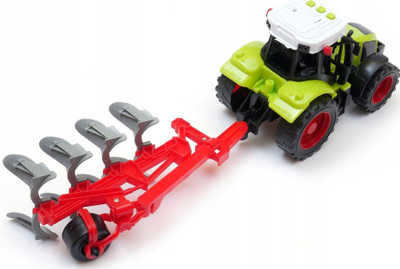 Loje traktor Dromader 02983, me zë e drita, me rimorkio plug, jeshil