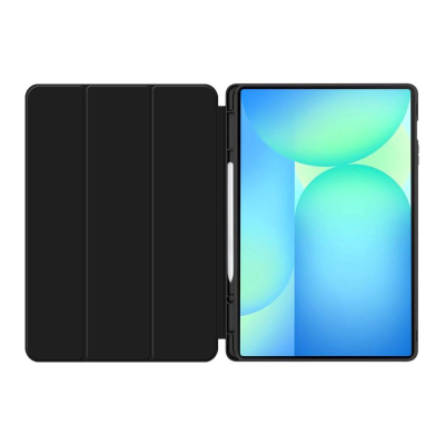Kapak tablet Tech-Protect SmartCase Pen për Samsung Galaxy Tab S10 FE Plus, bëhet dhe këmbëz, ngjyrë e zezë