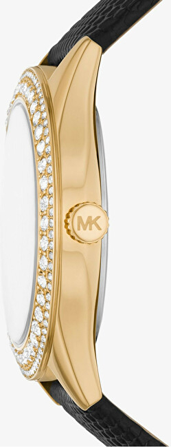 Orë dore për femra Michael Kors Harlowe Pave MK2988, e zezë/artë
