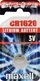 Bateri butoni Maxell CR1620, 3 V, 80 mAh, litium-mangan dioksid, Ø 16 mm × 2 mm