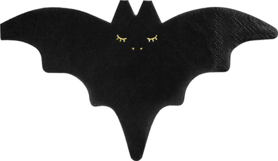 Shërbesa letre Bat, 16 x 9cm, 20 copë, e zezë me ari