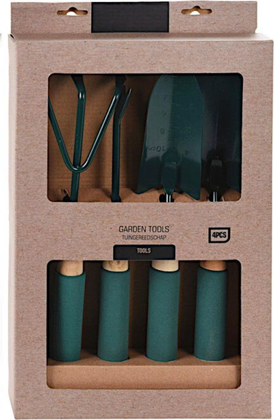 Set veglash kopshti Garden Tools, 4 copa, doreza druri, jeshile