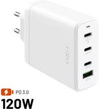 Karikues rrjeti FIXED Travel GaN120, 120W, 3x USB C 1x USB A, i bardhë