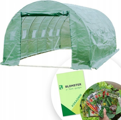 Serë kopshti Blomster Tunnel Foil 6×3 m, 18 m², çelik i galvanizum, jeshile
