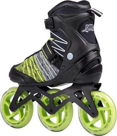 Rroler NILS NA1206 Youth Speed, rrota 110 mm, ABEC-9, nr. 38, të zeza me të gjelbër