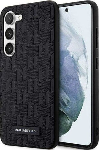 Çantë Karl Lagerfeld KLHCS23MSAKLHPK për Samsung Galaxy S23 Plus, hardcase Saffiano, logo metal, e zezë
