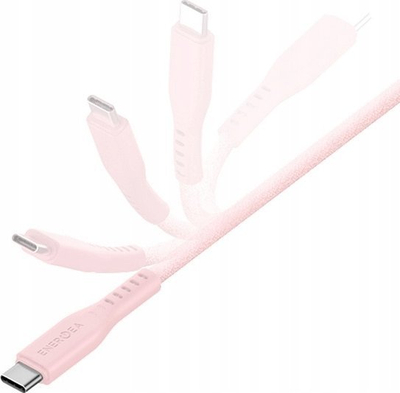 Kabllo karikimi Energea Cable Flow, USB C në Lightning, 1.5m, 60W 3A, gri rozë