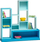 Set mobiljesh për shpinë e kukullave Lundby Bookcase, 12 pjesë, shkallë 1:18, blu
