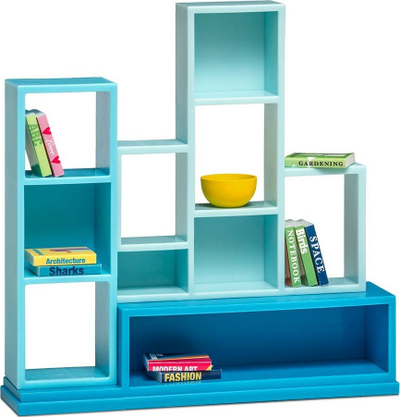 Set mobiljesh për shpinë e kukullave Lundby Bookcase, 12 pjesë, shkallë 1:18, blu