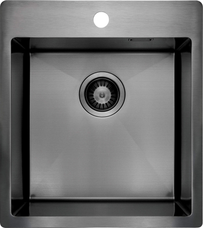 Lavaman kuzhine Deante Olfato, 50.5x45 cm, çelik inox titanium, gri
