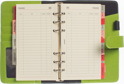 Organizues agjende Antrax Memofix B6 ST, formati B6, me unaza, jeshil