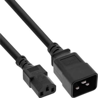 Kabllo rryme InLine Power Adapter, IEC C20 në C13, 2m, 10A, i zi