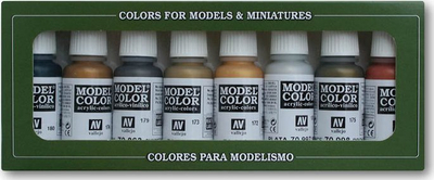 Set bojra akrilike metalike Vallejo Model Color Val70118, 8 copa, 17 ml