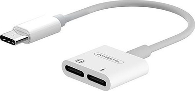 Адаптер USB C Somostel SMS-BZ06, 2 порти USB C, аудио и полнење, бел