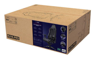 Karrige lojërash Trust GXT 721 Ruya Pro, mbështetje lumbare, krahë të rregullueshëm, e zezë me të verdhë