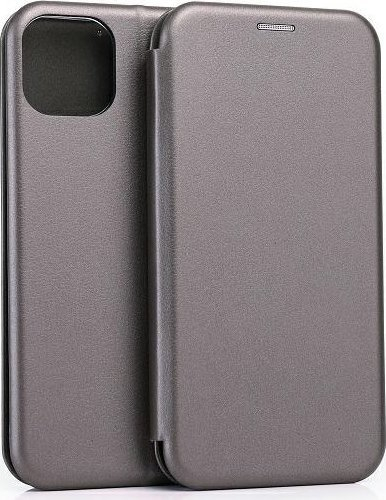 Futrollë me kapak Beline për iPhone 15 Plus 6.7", magnetike, me xhep kartash, gri