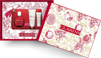 Set dhurate Clarins Eau Dynamisante, uje aromatik 100ml, losion trupi 100ml, scrub trupi 30ml