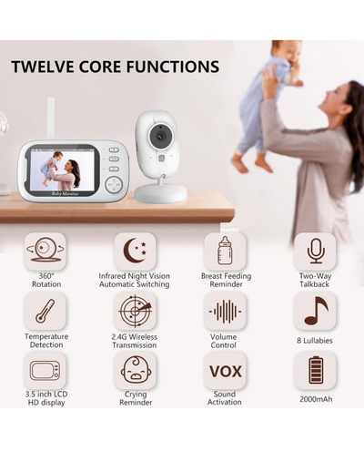 Monitorues për bebe Baby Center Melandi ABM600, i bardhë