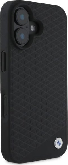 Mbulesë BMW BMHMP16S23RDDK për iPhone 16 6.1", hardcase lëkurë, MagSafe, e zezë