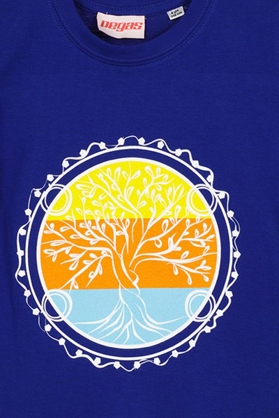 Bluzë për fëmijë Family Wheel, pambuk, royal blue