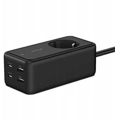 Zаштитен продолжен кабел со приклучници Proove Homester PD-03, 2x USB, 2x USB-C 65W, кабел 1.5m, бел