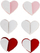 Sticker dekorativ Craft with Fun Hearts, 6 copë, shumëngjyrëshe