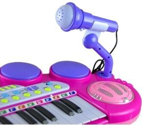 Pianino lodër Leantoys Keyboard, me mikrofon, me stol, shumëngjyrëshe