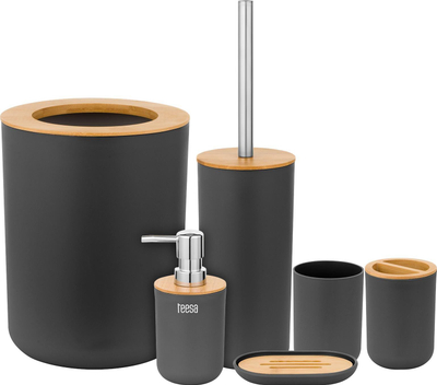 Set aksesorësh banjo Teesa, 7 pjesë, bambu, i zi