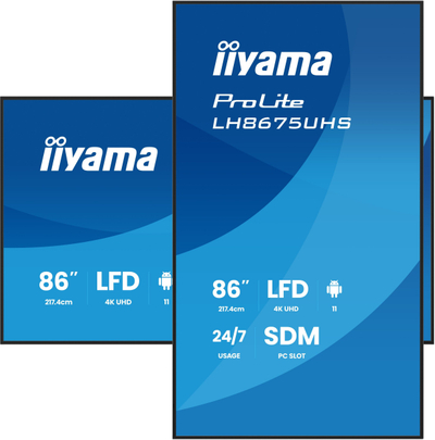 Ekran digital signage Iiyama ProLite LH8675UHS-B2AG, 86\", 4K, i zi