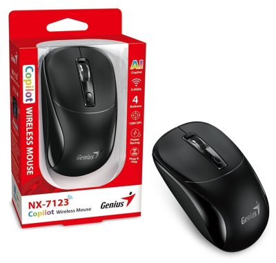 Maus pa tela Genius NX-7123 Copilot AI, 2.4 GHz, 1200 DPI, i zi