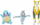 Set figura Pokémon Jazwares Battle, Boltund 3", Squirtle 2", Machop 2", shumëngjyrësh