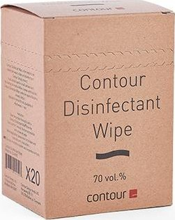Peceta dezinfektuese Contour Disinfectant Wipe, 70% alkool, 20 copa, t’bardha