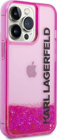 Këllëf telefoni Karl Lagerfeld KLHCP14LLCKVF, për iPhone 14 Pro 6.1", hardcase Liquid Glitter, rozë