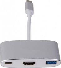 Përshatës USB C LMP USBC HDMI 4K, HDMI 4K, USB 3.0, i hirtë