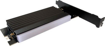 Adapter PCIe LC-Power LC-PCI-M2-NVME-ARGB, për SSD M.2 NVMe, ARGB, i zi