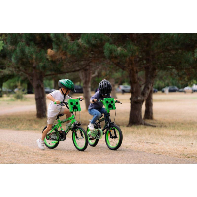 Детски велосипед Huffy Minecraft, 16", помошни тркала, зелен