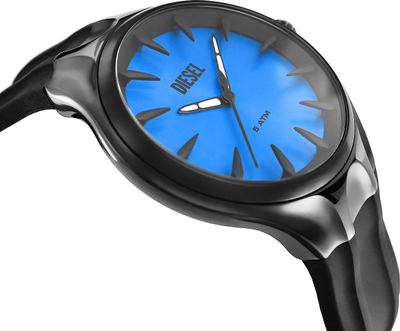 Рачен часовник Diesel, 44 mm, силикон, црно сина