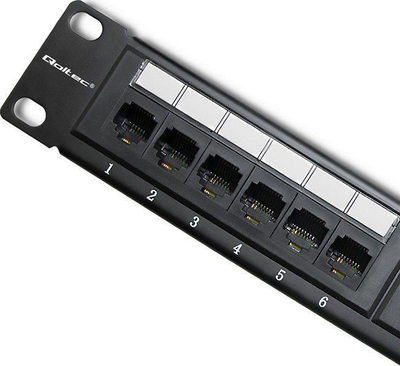 Patch panel Qoltec 54474, 24 porta RJ45, Cat 6 UTP, i zi