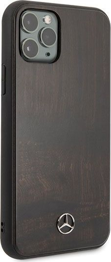 Këllëf telefoni Mercedes Benz Wood Line Rosewood për iPhone 11 Pro Max, hard cover, kafe