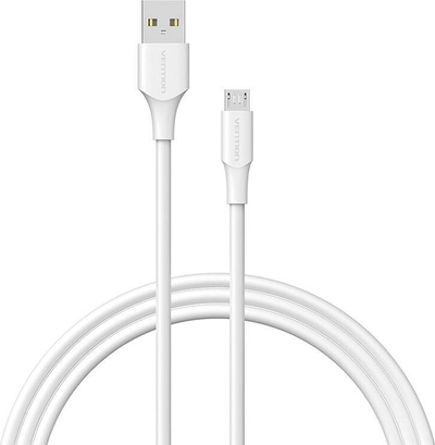 Kabllo USB Vention, USB 2.0 në Micro USB, 2A, 1m, e bardhë