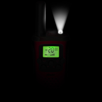 Set me Walkie Talkie për kalamaj Alecto FR115RD, rreze deri nja 7 km, set me 2 copë, i kuq e zi