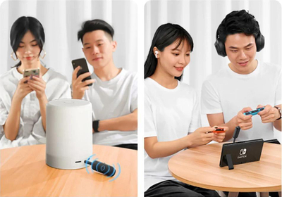 Adapter Bluetooth UGREEN 2 në 1, dërgues edhe marrës, Bluetooth 5.0, për AUX makine, i zi