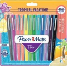 Сет фломастери Paper Mate Flair Tropical Vacation, 12 парчиња, 0.7 mm, повеќебојни