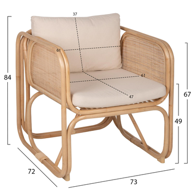Kolltuk Wendy 73x72x84Hcm (HM9816), bardhë